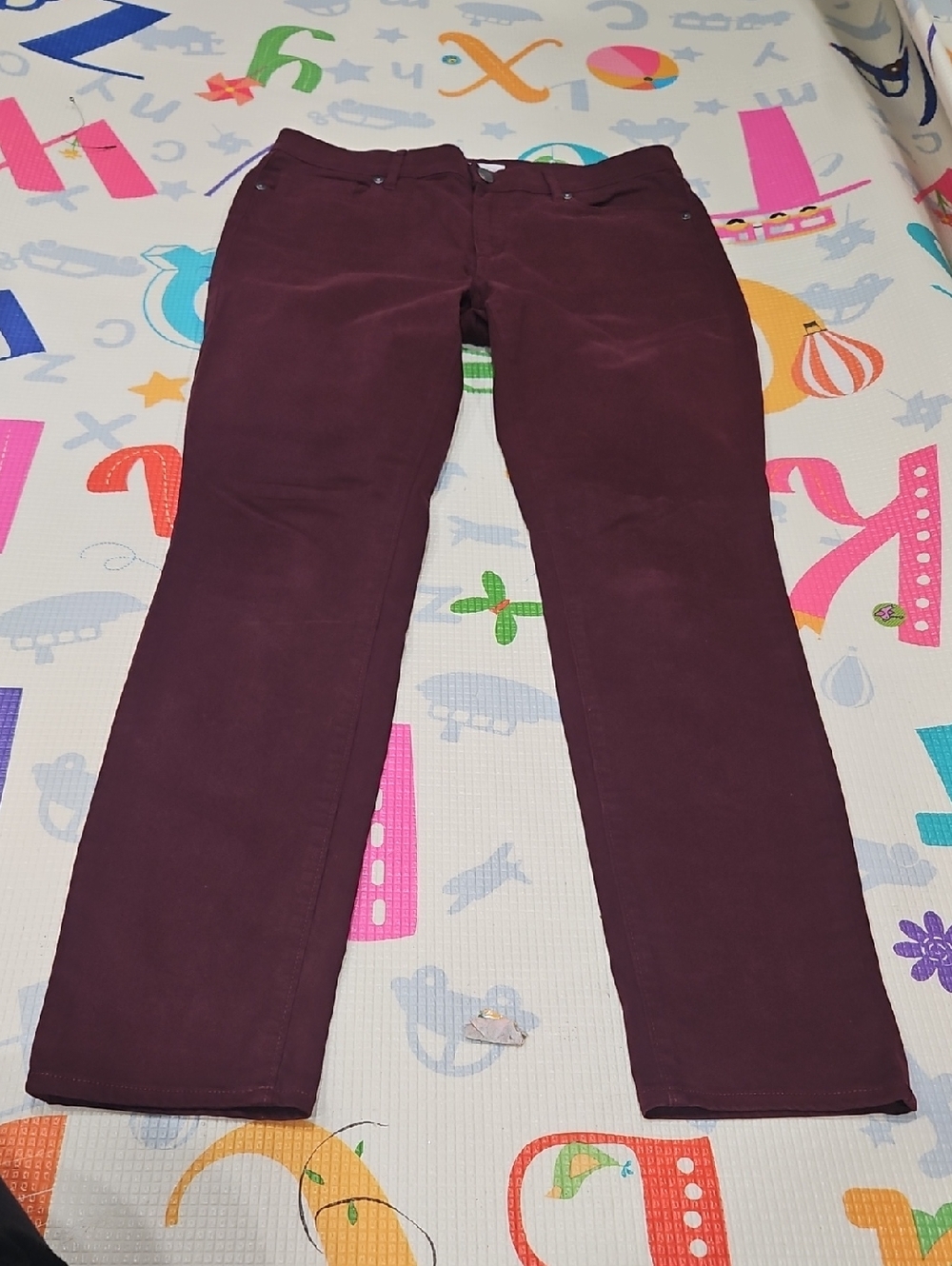 LOFT Straight-Leg Pants in Deep Plum